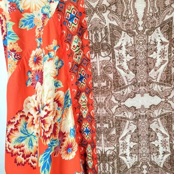 Free People Women Oversized Wildflower Kimono Top‎ Blouse Size M/L Full Zip Boho - Picture 7 of 8